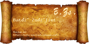 Bató Zsüliet névjegykártya